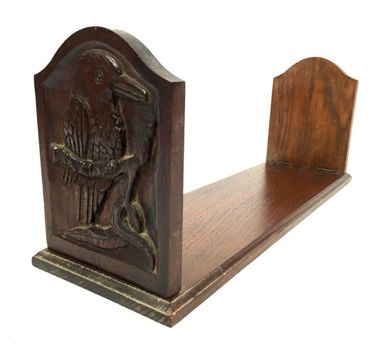 Antique Desktop / Tabletop Oak Wooden Book Slide / Book Display Holder Rack 1900