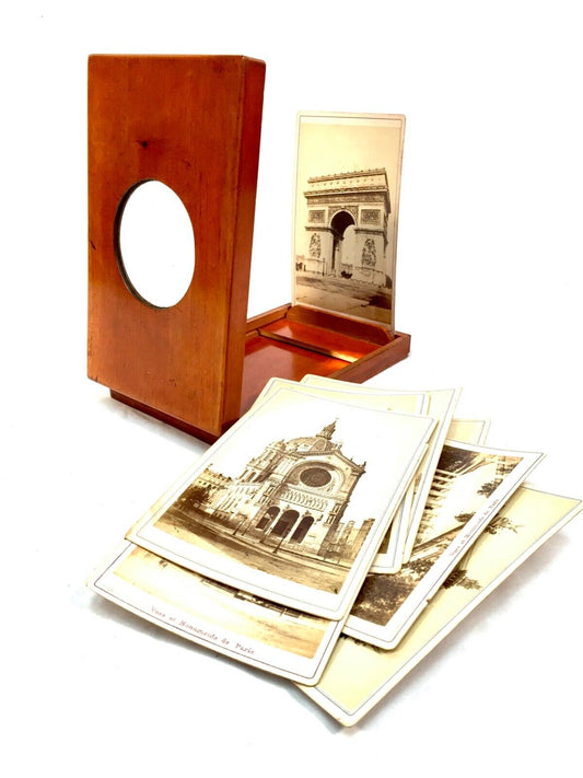 Antique Wooden Photo Picture Postcard Scope Viewer / Graphoscope c.1920