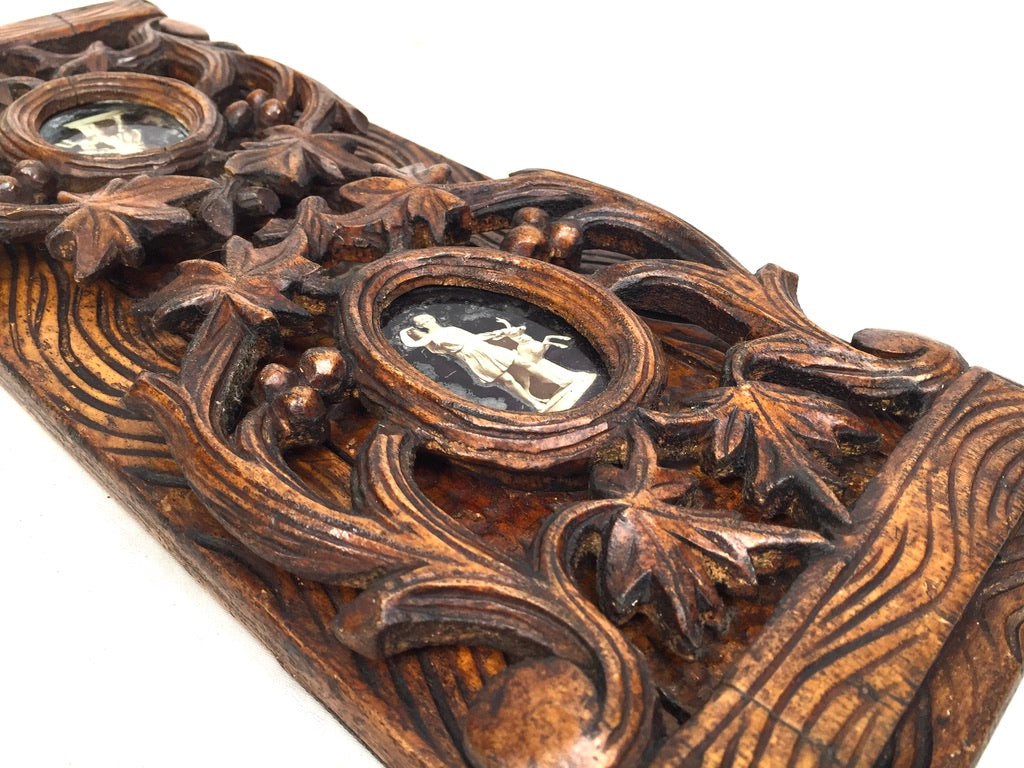 Antique Wooden Art Nouveau Tabletop Book Slide Display Stand Shelf Rack c1900