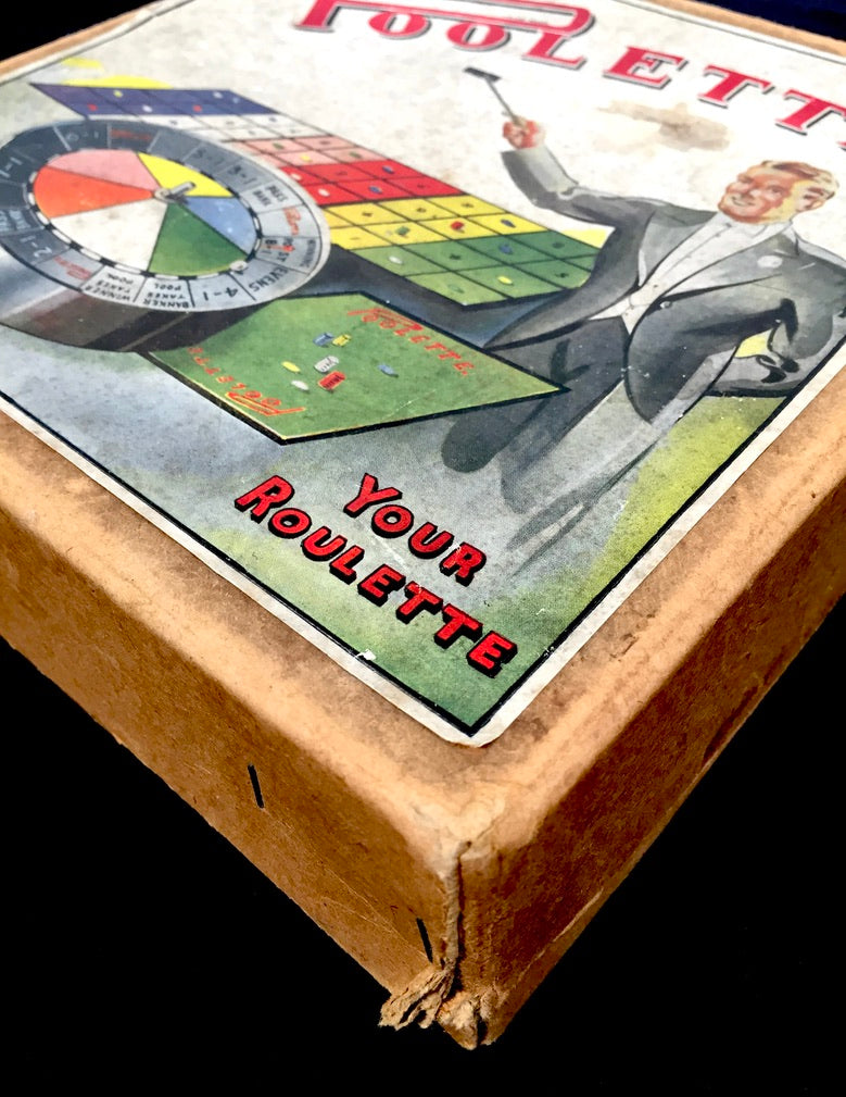 Antique Boxed 1930s Roulette Style Board Game / 'Poolette' / Complete / Vintage