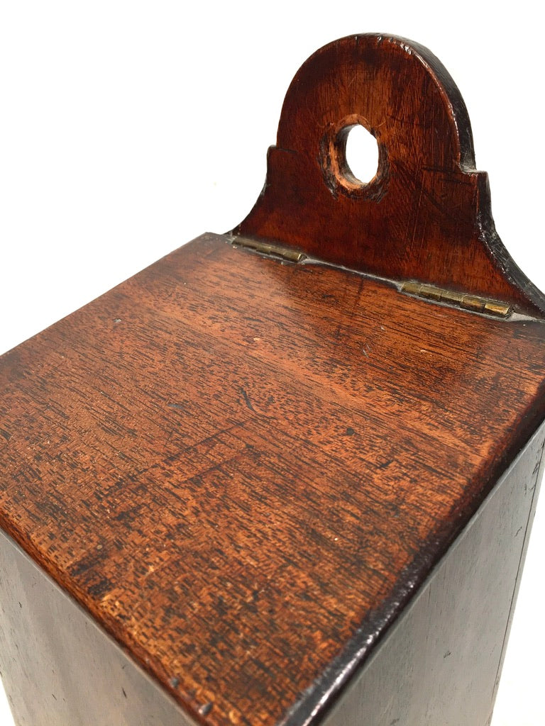 Antique Victorian Mahogany Wooden Candle Box c.1890 Tabletop Box / Wall Hanging