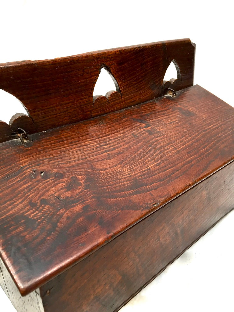 Antique Arts & Crafts Wooden Pine Candle / Knife Box / c.1900 / Wall Hanging