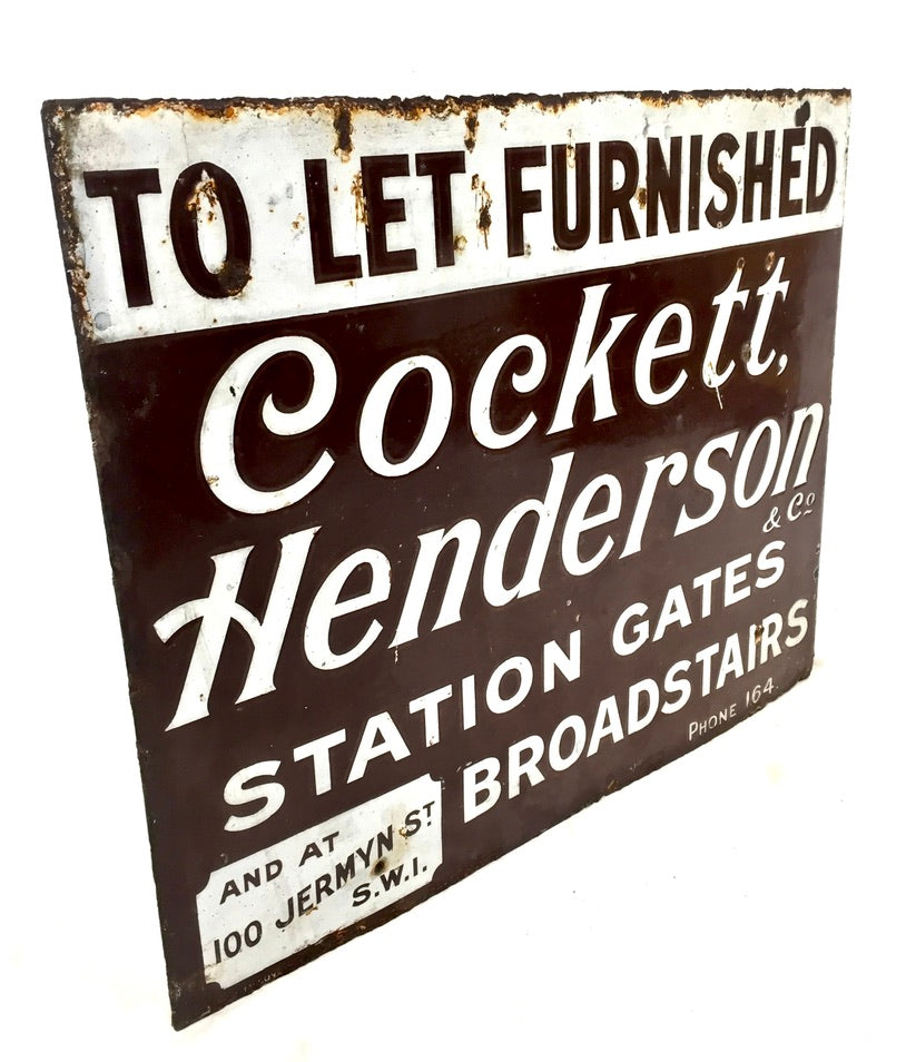 Antique Advertising - Early 20th Century Enamel Sign for a London Estate Agents