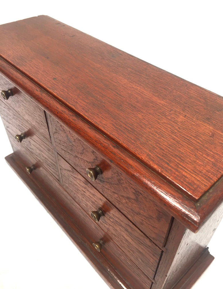 Antique Tabletop Wooden Small Chest of Drawers / Storage Box Cabinet c.1930
