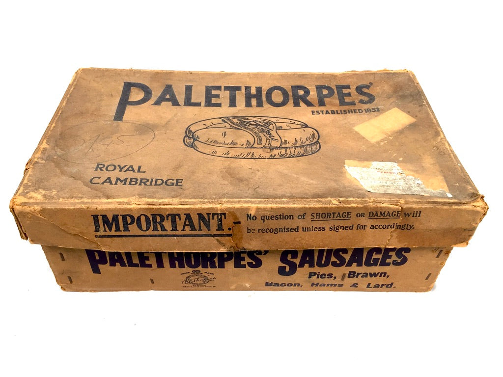 Antique Advertising Palethorpes Royal Cambridge Sausage Box Shop Display Crate