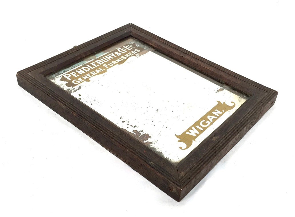 Antique Advertising - Mirror for Pendlebury & Co. Furnishers Wigan / Sign c.1900