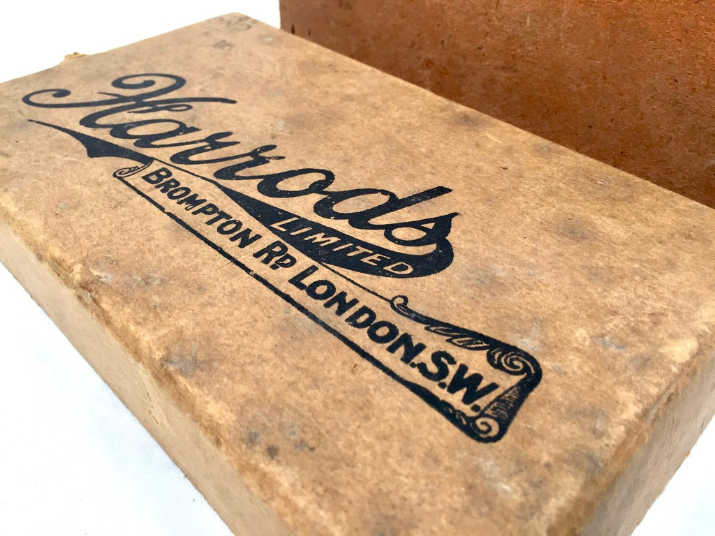 Vintage Mid 20th Century Cardboard Presentation Gift Box Harrods London Antique
