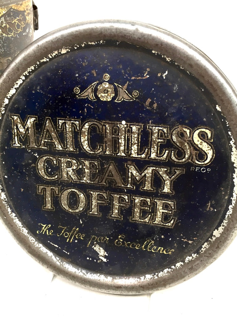 Antique Advertising 1920s J Bottomley & Sons Matchless Creamy Toffee Tin Bucket