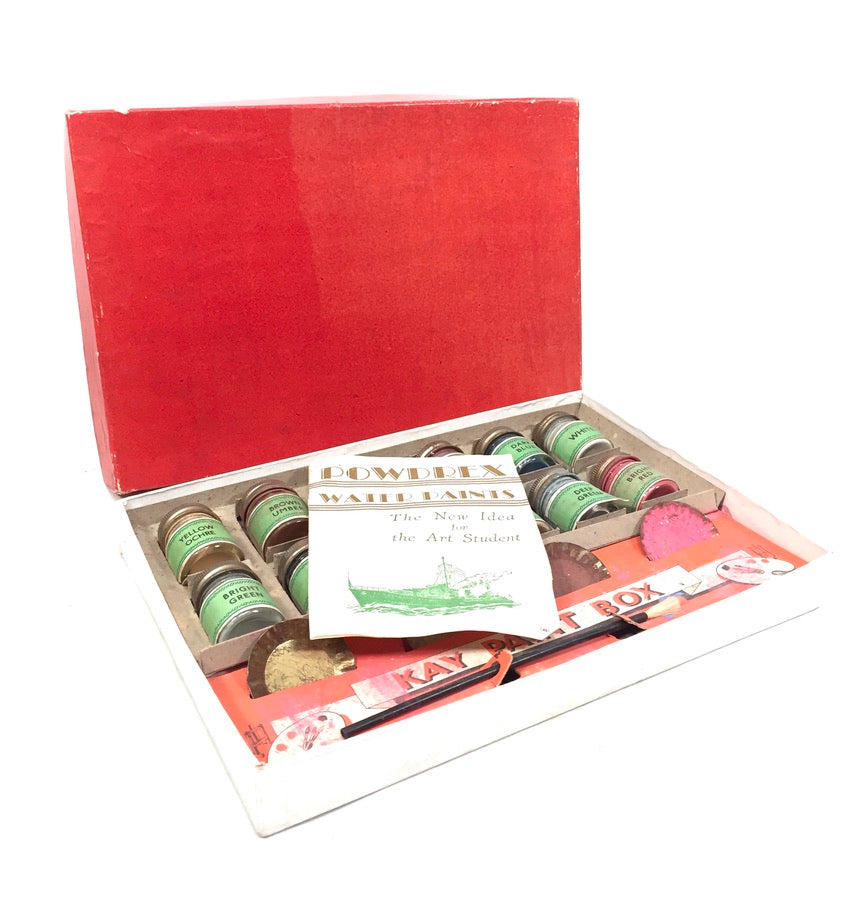 Antique Mid 20th Century Kay Dry Powder Pigment Paint Box / Artists Set in Box