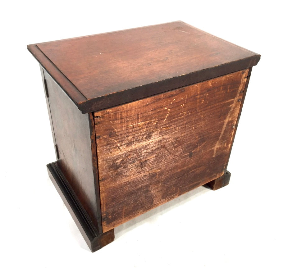 Antique Victorian Wooden Humidor / Small Chest of Drawers Collectors Cabinet Box