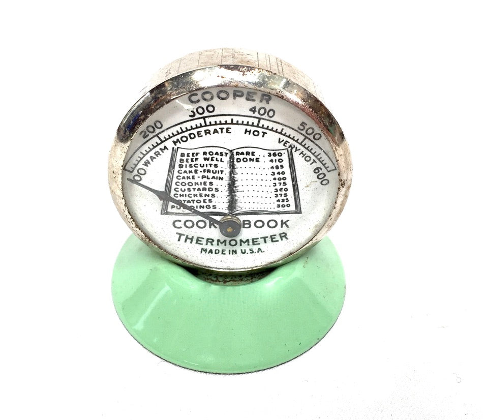 Vintage Cooper's Cookbook Kitchen Oven Thermometer Enamel Kitchenalia / Working