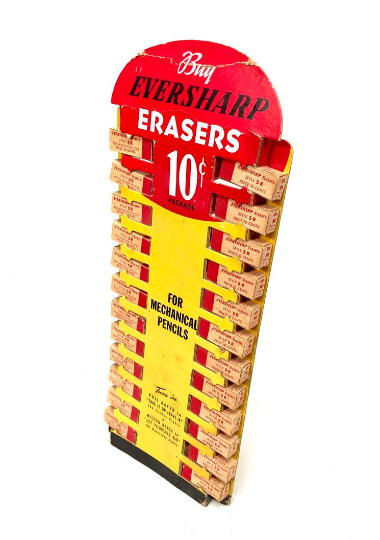 Antique Advertising Eversharp Mechanical Pencil Erasers Shop Display Showcard