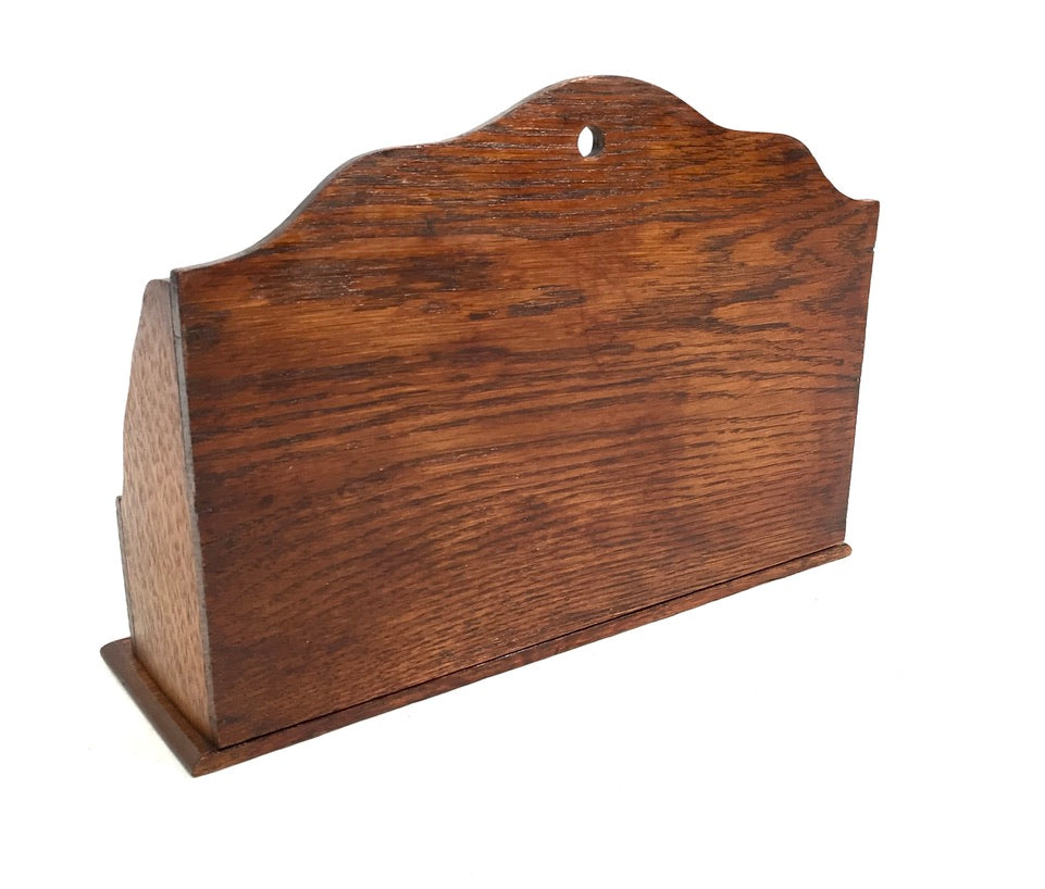 Antique 1930s Wooden Desktop Letter Rack / Stationery Holder / Mid 20th Century
