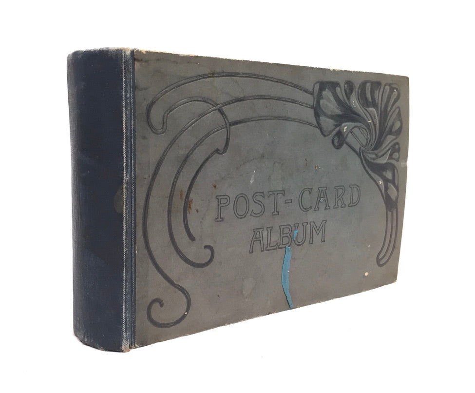 Antique Art Nouveau Early 20th Century Postcard Album / Photo Book / Scrapbook