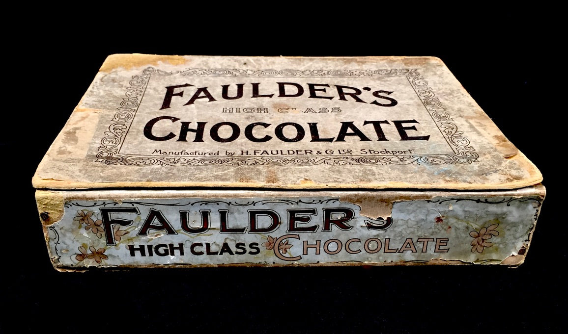 Antique Advertising - Faulder's Chocolate Confectionery Wooden Shop Display Box