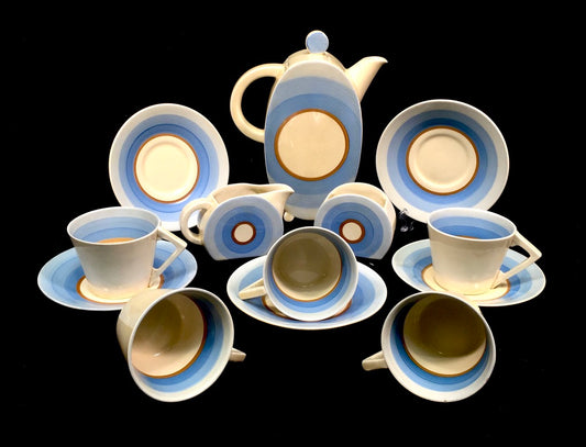 Clarice Cliff - Bonjour Shape Coffee / Tea Set / Art Deco Pottery / Antique