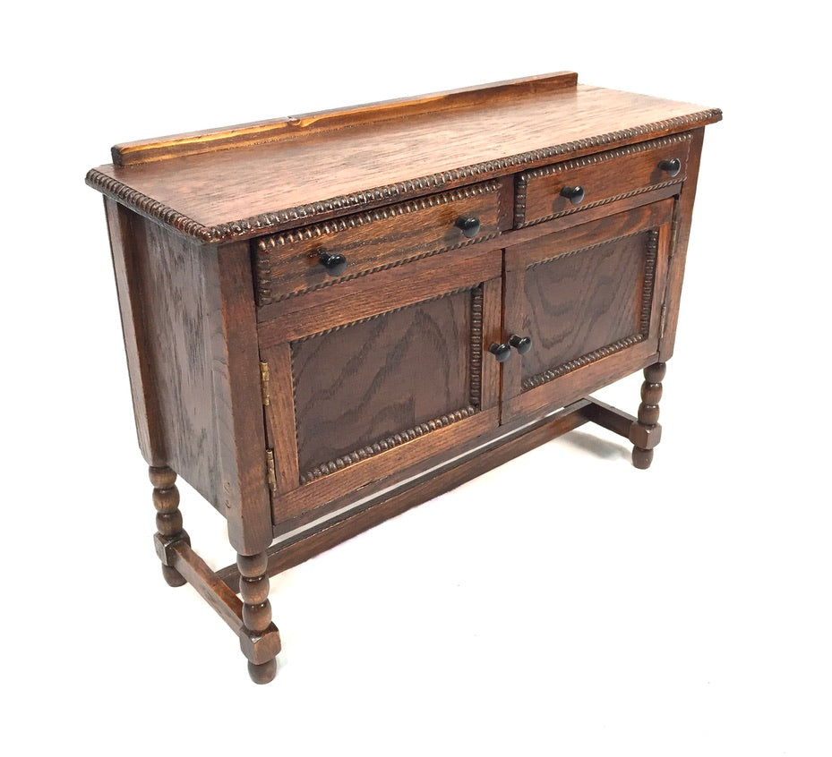 Antique Oak Wooden Miniature Apprentice Furniture Dresser Base / Cabinet / Box