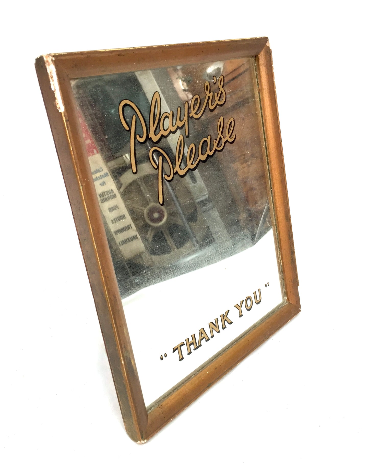 Antique Advertising - Player's Please Cigarettes Framed Mirror / Sign Tabletop