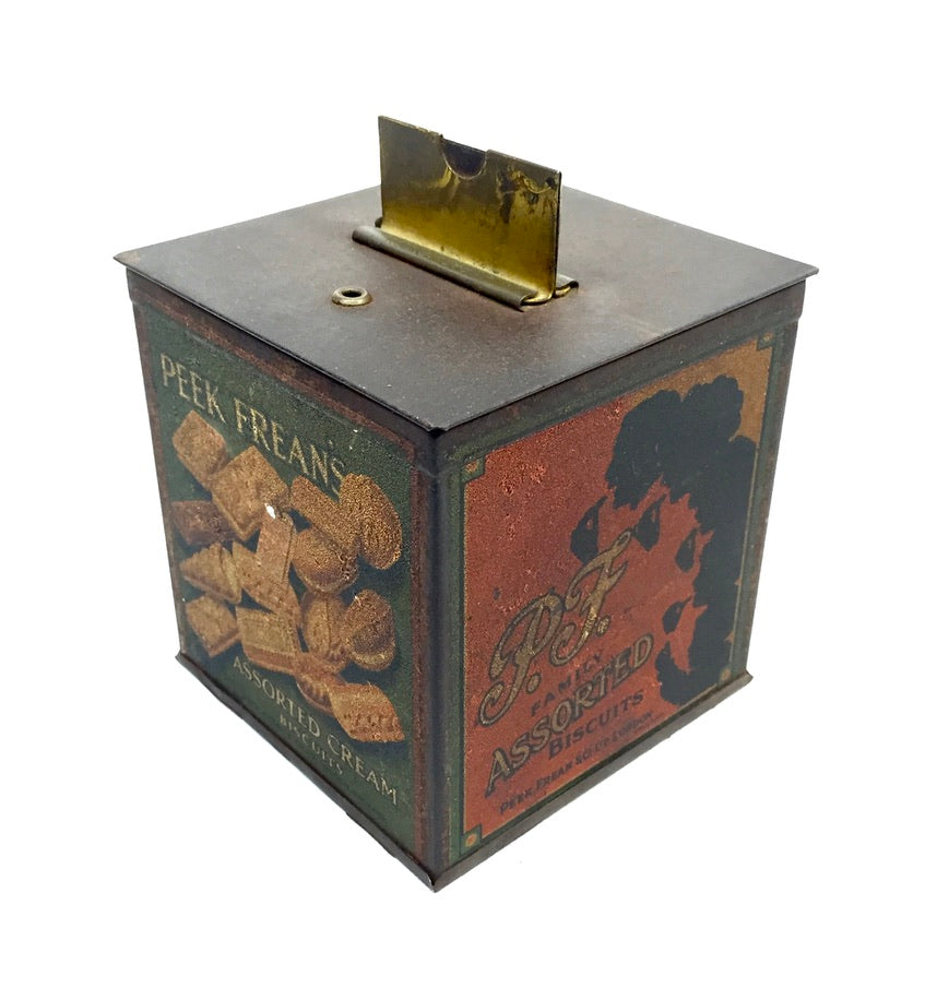 Antique Advertising - Peek Frean & Co Biscuit Tin Counter String Dispenser c1930
