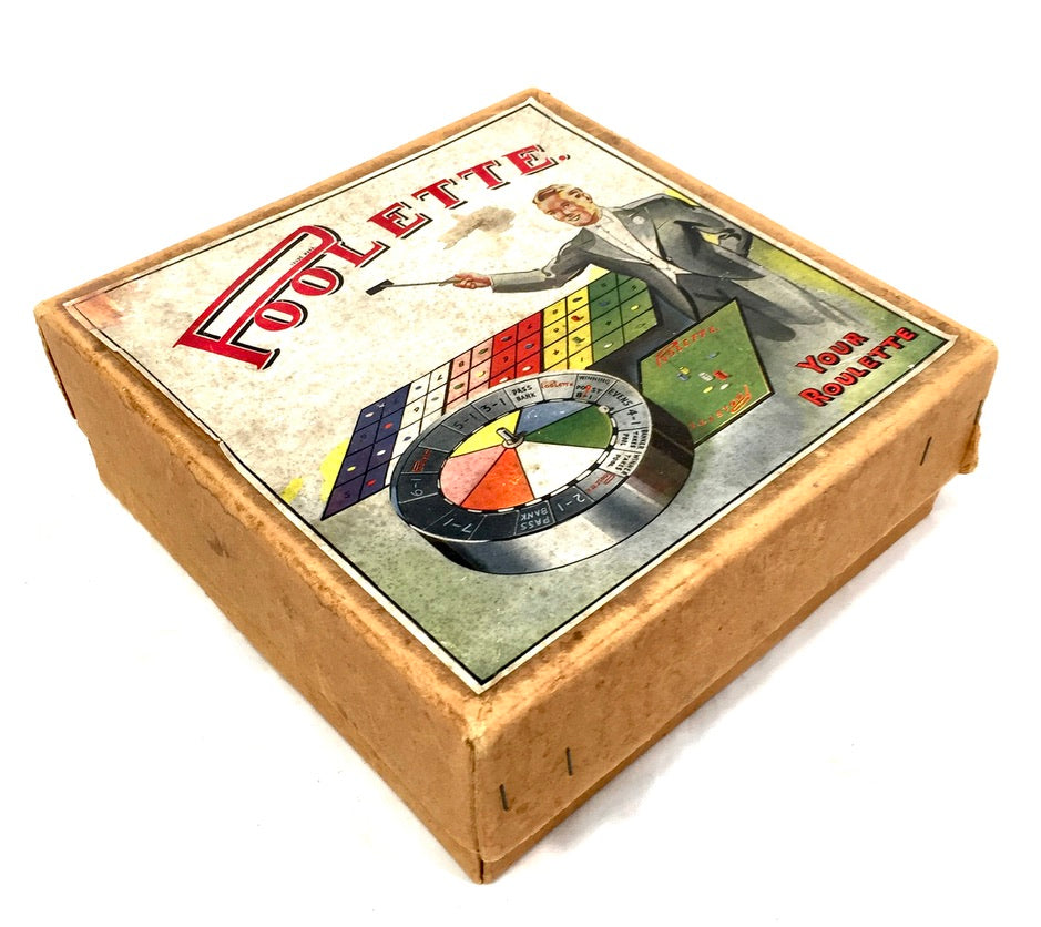 Antique Boxed 1930s Roulette Style Board Game / 'Poolette' / Complete / Vintage