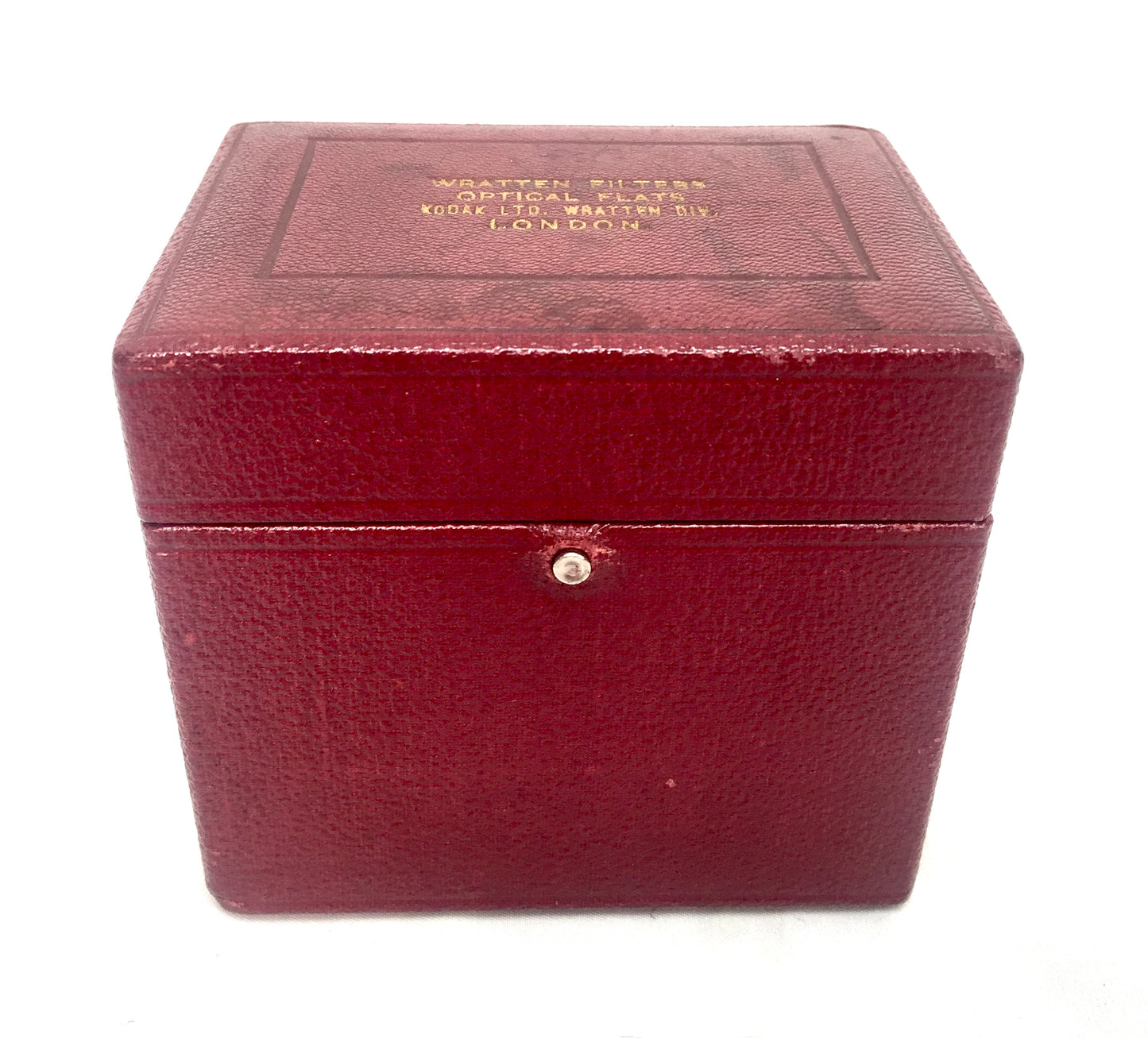 Antique Kodak Wratten Filterrs Optical Flats in Red Leather Bound Storage Box