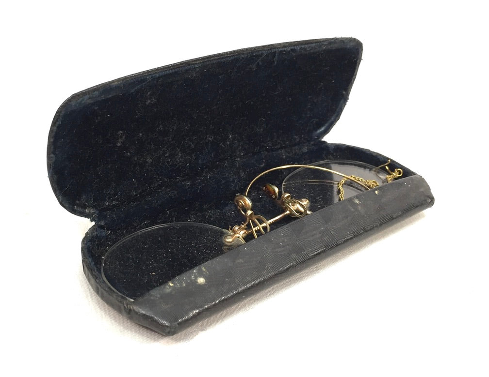 Antique Pince-Nez Glasses I Grennan Liverpool with Original Case Vintage Fashion