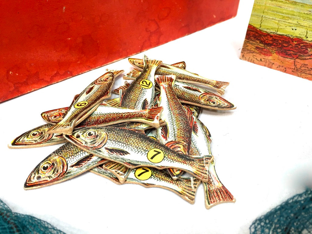 Antique Tabletop Victorian Tarpon Fishing Parlour Game in Original Box / c.1895