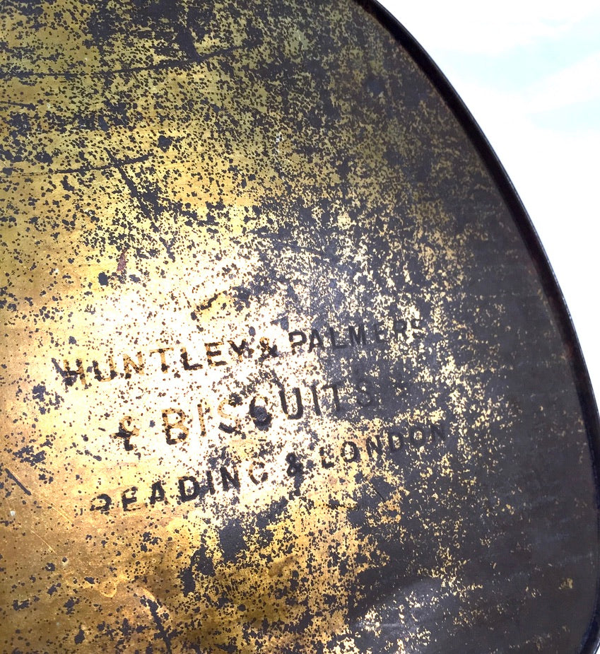 Antique Advertising - Huntley & Palmer Biscuit Tin Artist Palette Shape c.1900