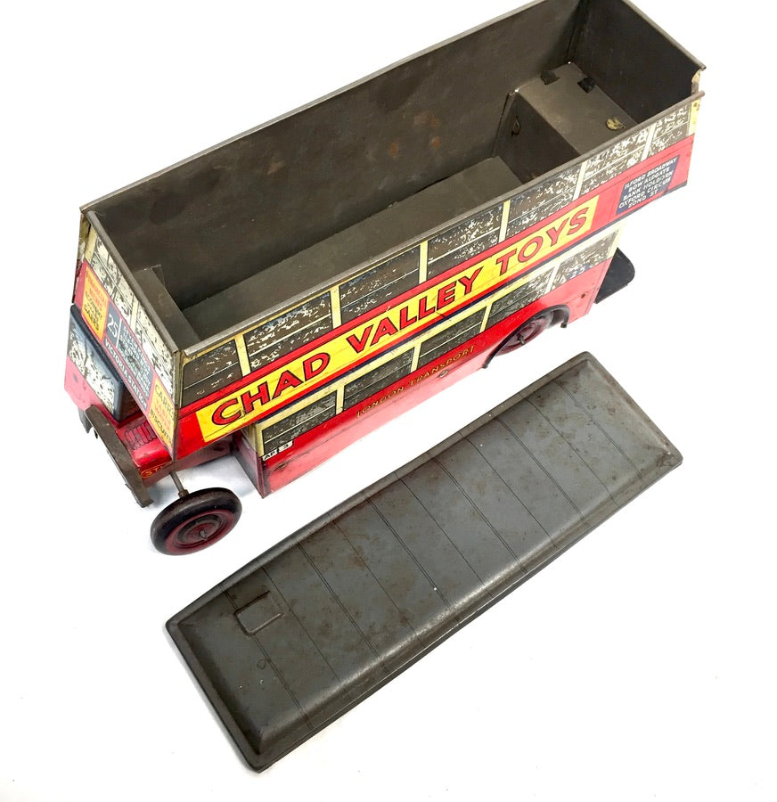 Antique Advertising Chad Valley Double Decker Bus Carr's Table Water Biscuit Tin