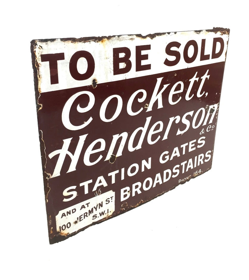 Antique Advertising - Early 20th Century Enamel Sign for a London Estate Agents