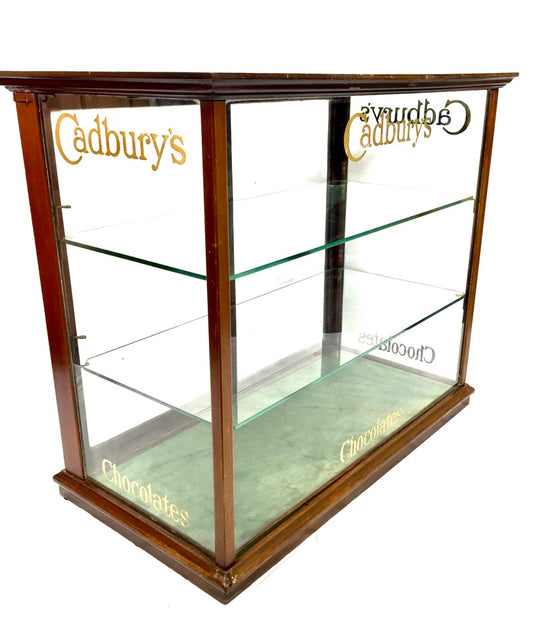 Antique Edwardian Cadbury’s Glass Chocolate Shop Counter Sweet Display Cabinet