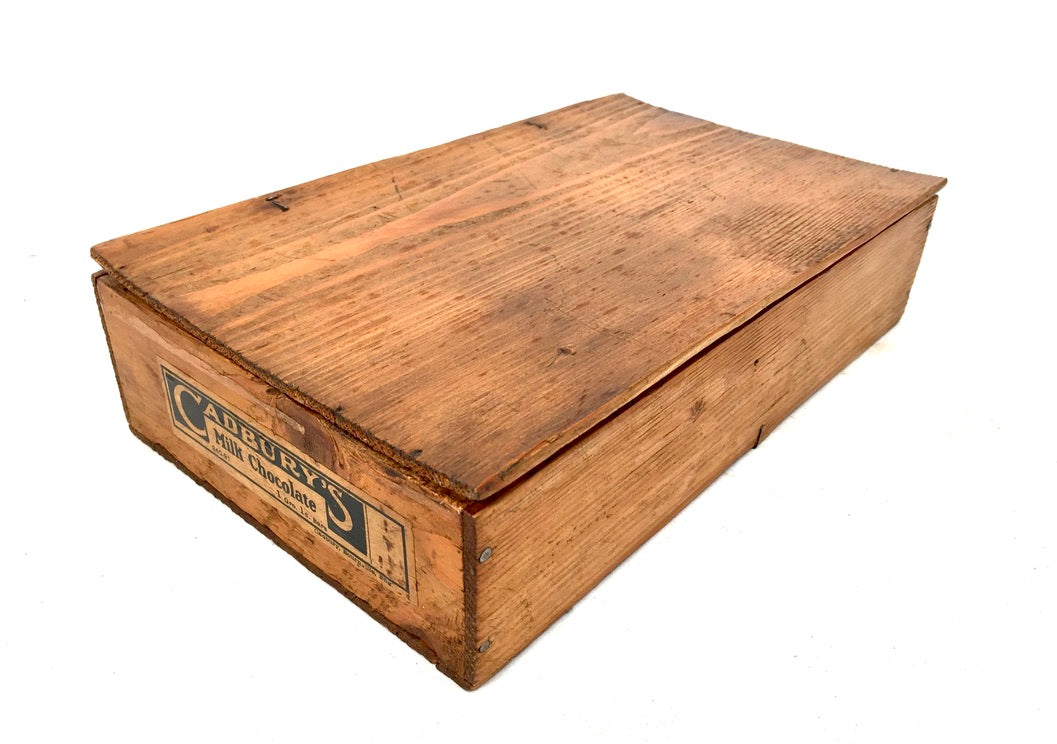 Antique Advertising - Cadbury's Dairy Milk Chocolate Wooden Shop Display Box