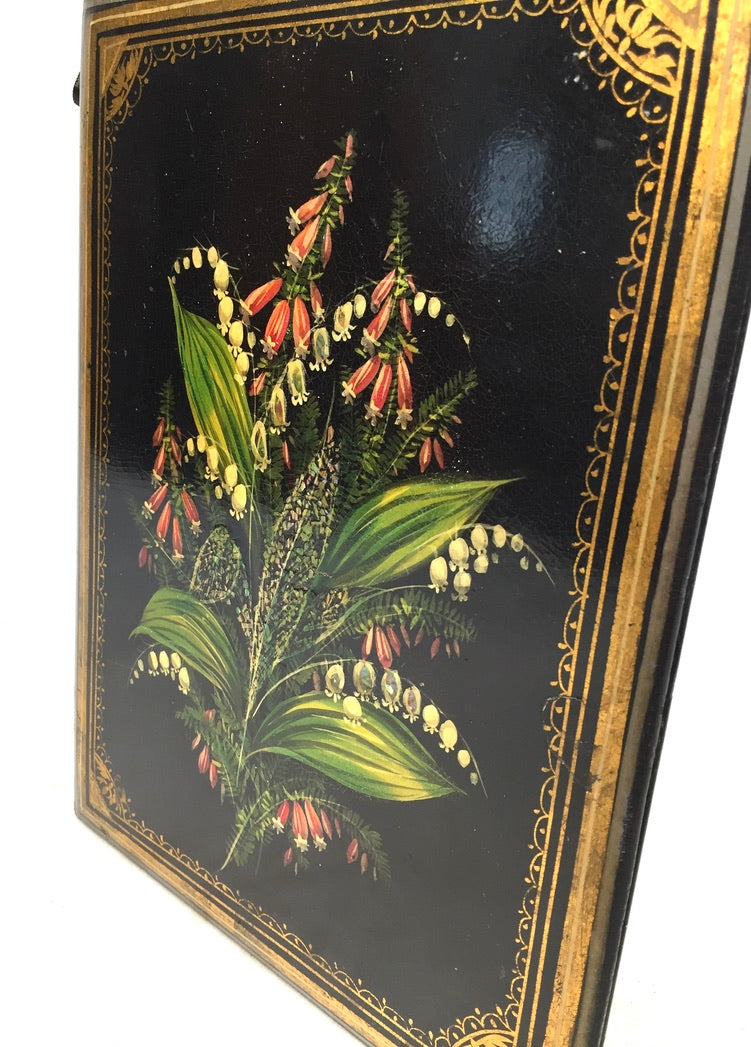 Antique 19th Century Victorian Papier Mache Blotter / Notepad Holder c.1890