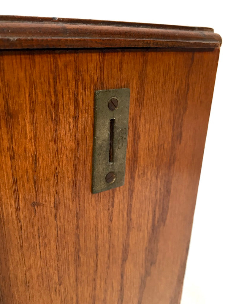 Antique Advertising - Wooden Tabletop Coin Operated Cigarette Vending Machine