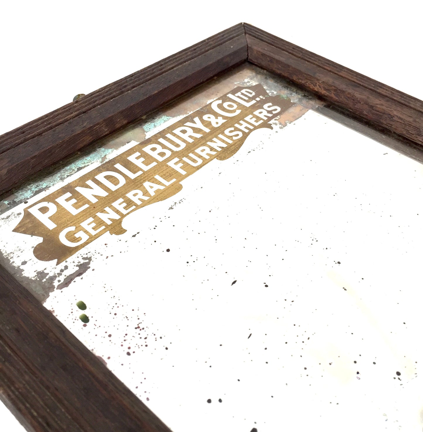 Antique Advertising - Mirror for Pendlebury & Co. Furnishers Wigan / Sign c.1900