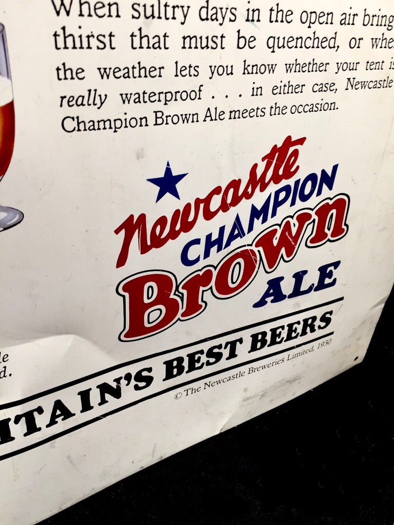 Vintage Advertising Newcastle Champion Brown Ale Simply Splendid Tin Plate Sign