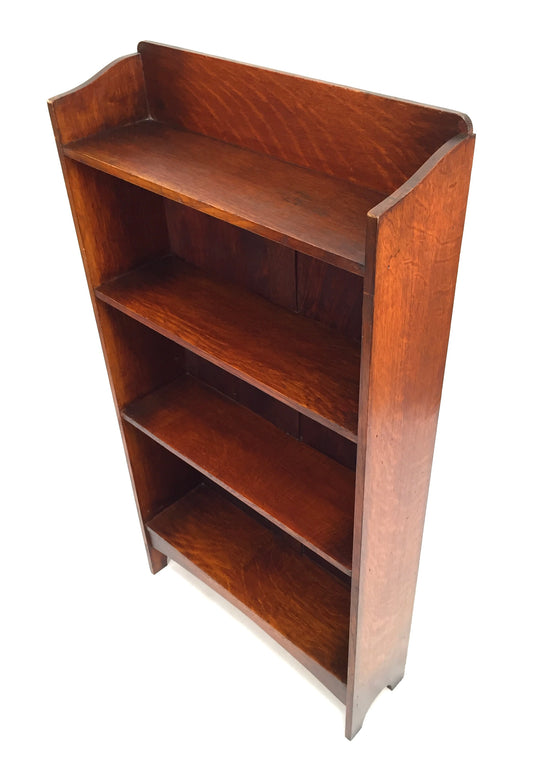 Antique Wooden Solid Oak Bookcase / Book Shelf Display Rack Freestanding c.1935
