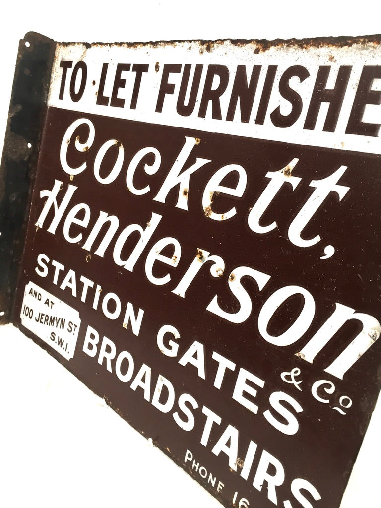 Antique Advertising - Early 20th Century Enamel Sign for a London Estate Agents
