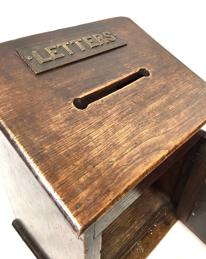 Antique Victorian Country House Wooden Letter / Post Box / Stationery c.1900