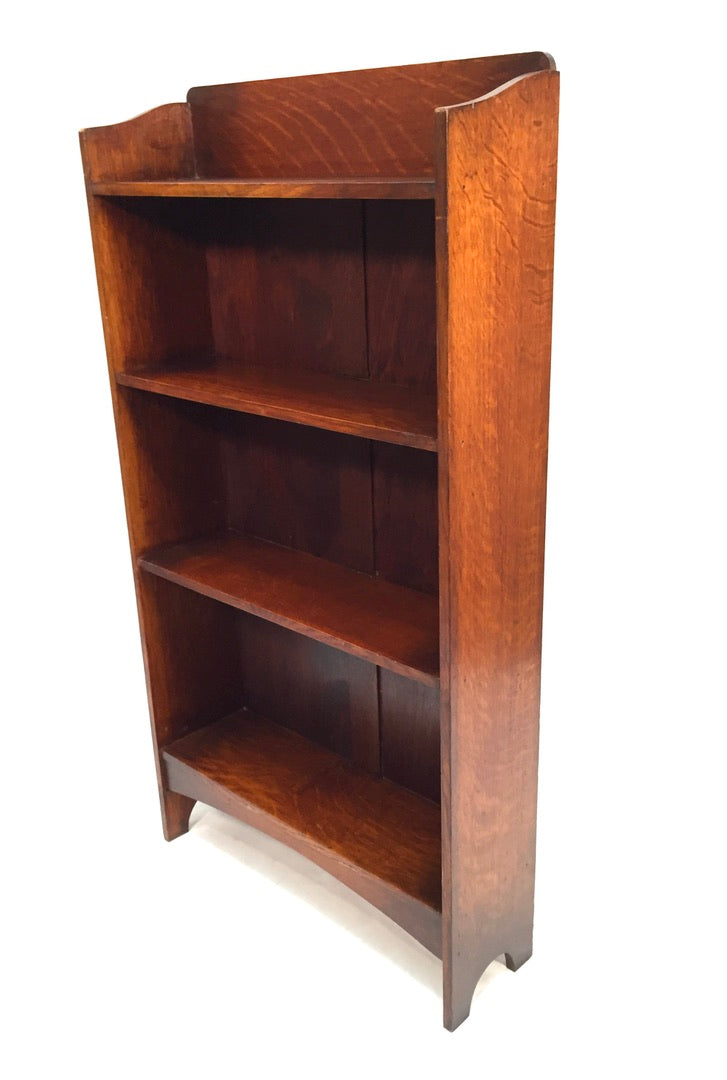 Antique Wooden Solid Oak Bookcase / Book Shelf Display Rack Freestanding c.1935