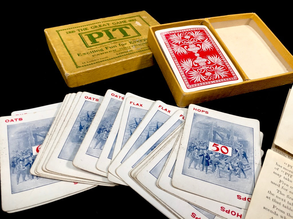 Antique Boxed Pit Trading Playing Card Game Playing Deck / Complete c.1910