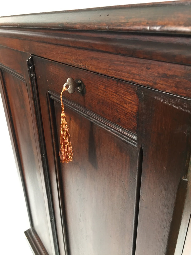 Antique Wooden Amberg's Patent Filing Cabinet Letter File Storage Chest with Key