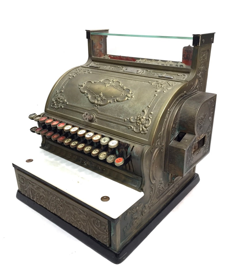 Antique Advertising - Brass Shop Used Cash Register Till / Working Order c.1900