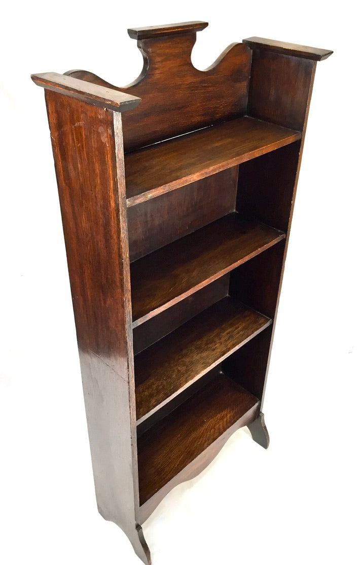 Antique Wooden Bookcase / Book Shelf Display Rack Freestanding c.1930 / Vintage