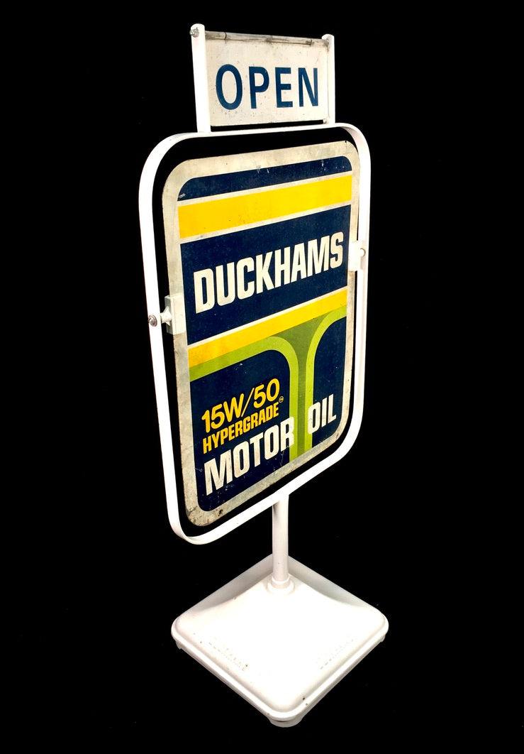 Antique Advertising - Vintage Duckhams Double Sided Garage Forecourt Swing Sign