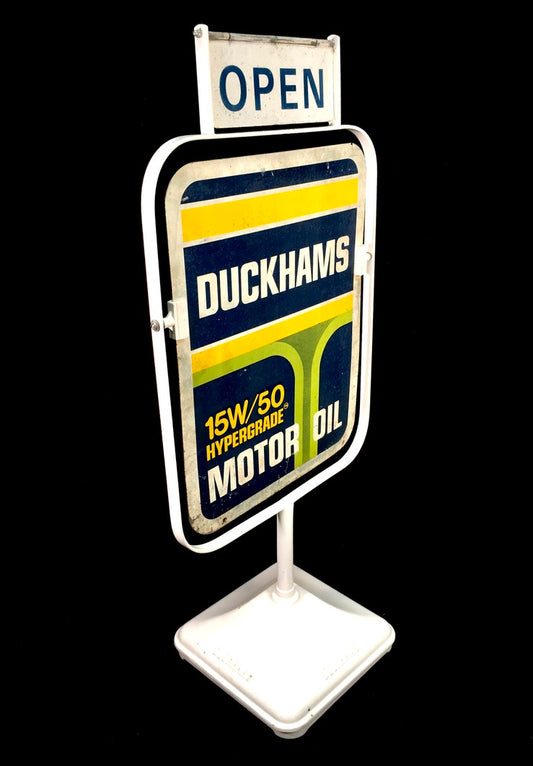Antique Advertising - Vintage Duckhams Double Sided Garage Forecourt Swing Sign