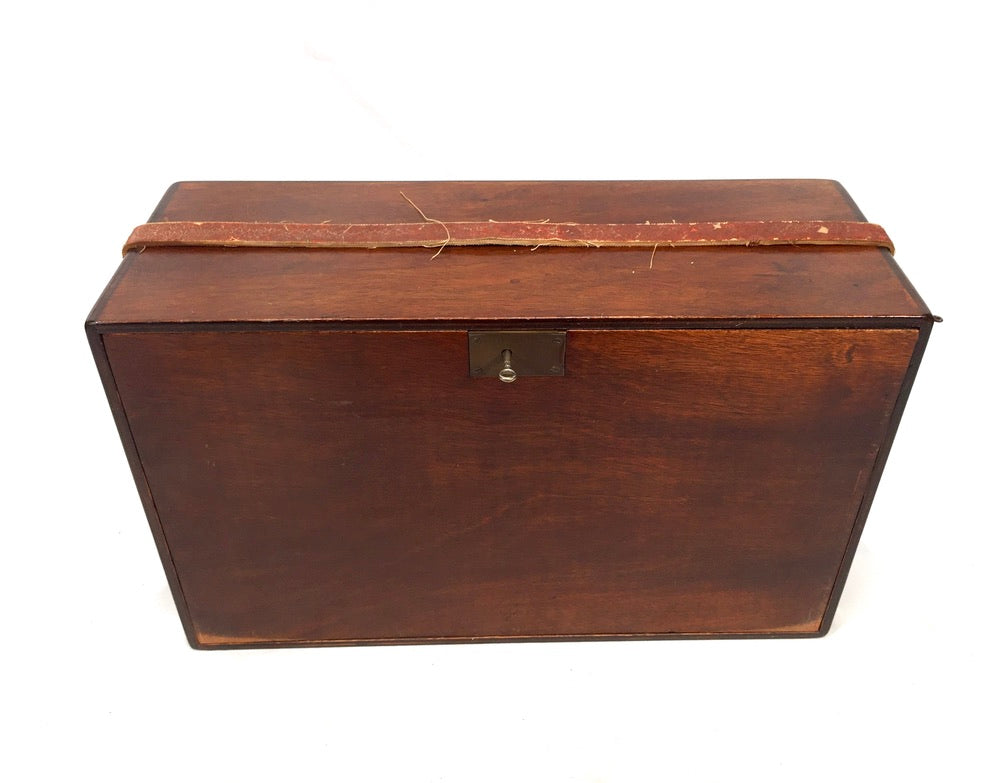 Antique Wooden Mid Century Engineers Toolbox / Collectors Cabinet / Storage Box
