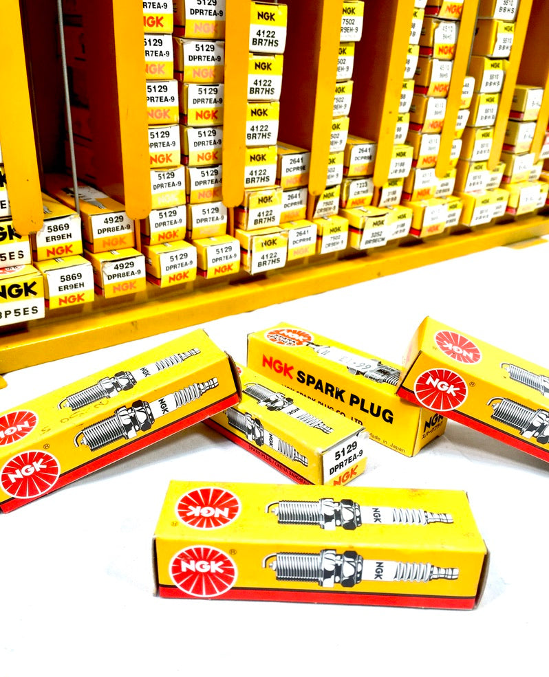 Vintage Advertising - NGK Yellow Metal Garage Silent Salesmen Spark Plug Cabinet