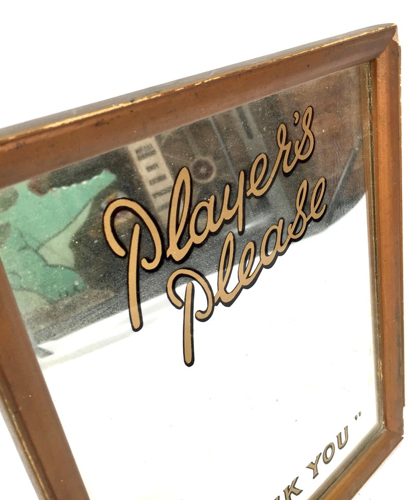 Antique Advertising - Player's Please Cigarettes Framed Mirror / Sign Tabletop