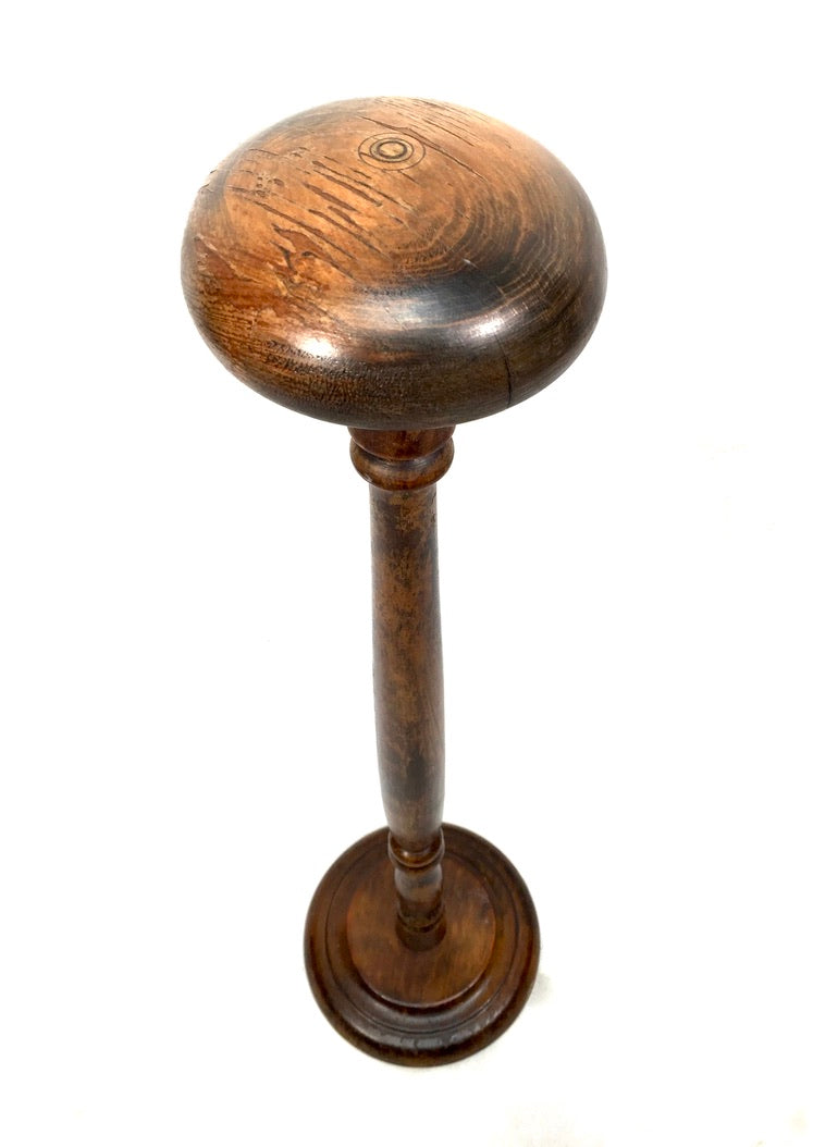 Antique Late 19th Century Treen Wooden Judges Wig Stand / Hat Display c1890